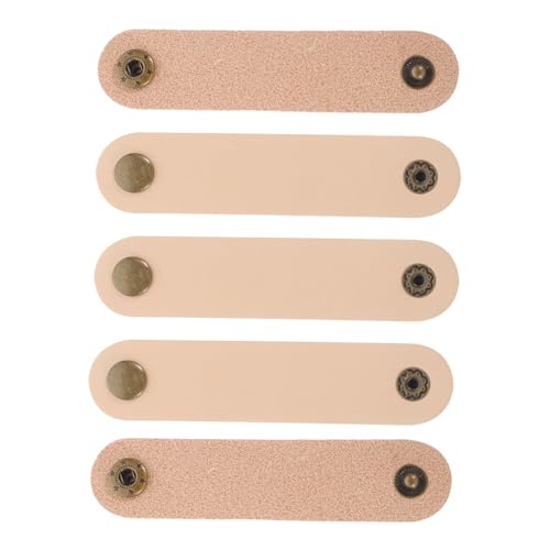 GARIOUANS 5 Stück Teiliges Leder Kabel Organizer aus Robustem Rindsleder Kabelhalter mit Schnappverschluss Wiederverwendbare Kabelbinder für USB Kopfhörerkabel Praktischer Ladekabel von GARIOUANS