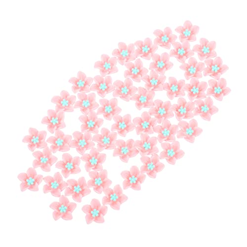 GARIOUANS 50 Stück DIY Resin Blüten Dekorationen Rosa Fünfblättrige Harz Blumen Bastelmaterial Handgemachte Schmuckverzierung für Scrapbook Schmuck Haarspange Geschenkgestaltung von GARIOUANS