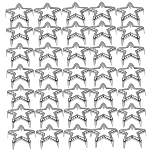 GARIOUANS 50 Stück Fünf Stern Ziernieten Silber DIY Lederbekleidung Nieten für Taschen Kleidung Basteln Langlebig Modisch GARIOUANS 50 Stück Fünf Stern Ziernieten Silber DIY Lederbekleidung Nieten für Taschen Kleidung Basteln Langlebig Modisch von GARIOUANS