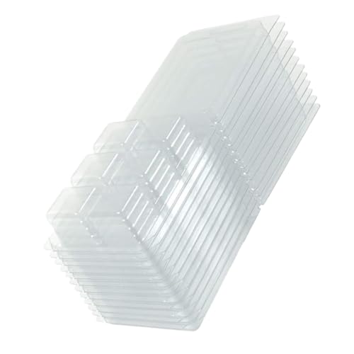 GARIOUANS 50 Stück Klare PVC Wax Melt Clamshell Molds Fach Wachsbehälter Kunststoff Wiederverwendbar Transparent Für DIY Kerzenwürfel von GARIOUANS