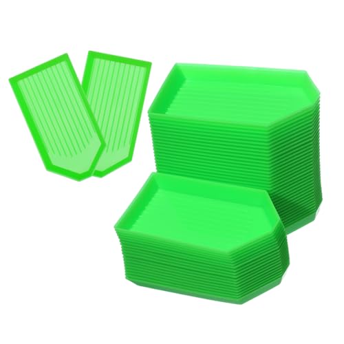 GARIOUANS 50 Stück Kunststoff Diamant Tablett Sortierplatten für DIY Handwerksbedarf Perlen Sortierbox Schmuck Organizer Kunstmalerei Zubehör Langlebig und Praktisch von GARIOUANS