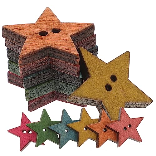 GARIOUANS 50Stücke Holzknöpfe Sternform Retro Design für Kreative Handwerksprojekte Dekoration und Nähen Langlebig und Vielseitig Einsetzbar GARIOUANS 50Stücke Holzknöpfe Sternform Retro Design für Kreative Handwerksprojekte Dekoration und Nähen Langlebig und Vielseitig Einsetzbar von GARIOUANS