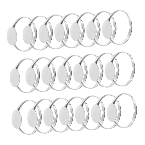GARIOUANS 50stücke Flache Runde Ringunterlagen DIY-schmuckringfassungen Eheringrohlinge Schmuckrohlinge Ringbasen Für Versprechensringe Und Geschenke von GARIOUANS