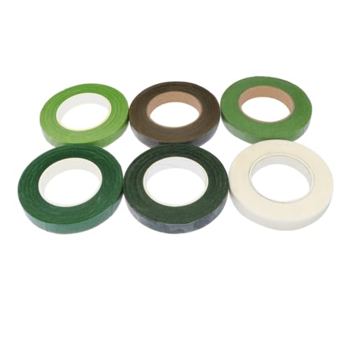GARIOUANS 6 Rollen Buntes Floristik klebeband Yards Selbstklebend Praktische Blumenstiel umwickelbänder für DIY bouquets Geschenkverpackung Scrapbooking und Dekoration zu Hause Geschäft von GARIOUANS