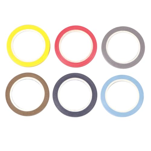 GARIOUANS 6 Rollen Washi Papierklebeband Schmaler Bunte Klebebänder für Basteln Geschenkverpackung und Fotoalben Vielseitig Verwendbares Dekoband für Scrapbooking und DIY Projekte von GARIOUANS