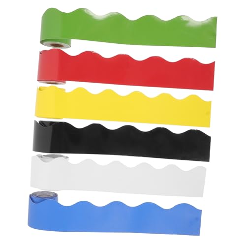 GARIOUANS 6 Rollen Wasserdichte Dekorative Bordüre für Pinnwände Farbige Bordüren für Klassenzimmer Kindergarten und Partys Selbstklebend pro Rolle GARIOUANS 6 Rollen Wasserdichte Dekorative Bordüre für Pinnwände Farbige Bordüren für Klassenzimmer Kindergarten und Partys Selbstklebend pro Rolle von GARIOUANS