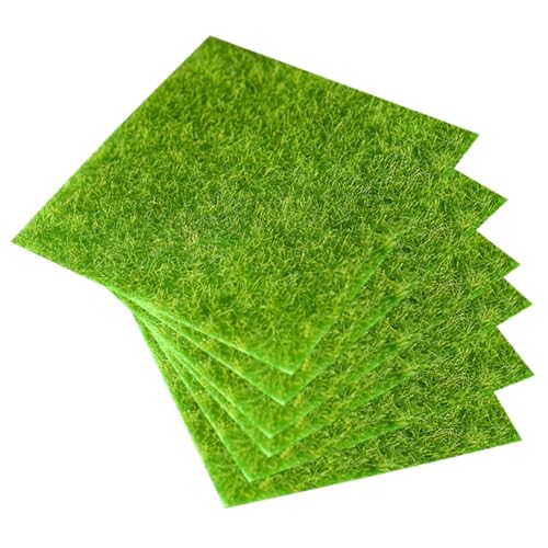 GARIOUANS 6 Stück Künstliche Grasmatte Kompakte DIY Rasenplatten für Miniaturgärten Landschaftsdekoration Pflegeleicht Realistische für und Außenbereich von GARIOUANS