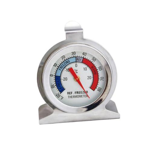 GARIOUANS 6 Stück Langlebige Edelstahl Kühlschrank Thermometer Robustes Gefrierschrank Thermometer Handlich und Silberfarben für Zuhause und Büro mit Papierverpackung von GARIOUANS