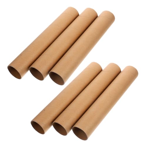 GARIOUANS 6 Stück Papprollen für DIY Projekte Braune Bastelpapier Rohre Kraftpapier für Kunst Scrapbooking und Heimhandwerk Durchmesser von GARIOUANS
