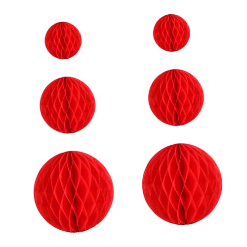GARIOUANS 6 Stück Rote Honeycomb Dekorationen Teiliges mit Papierbällen für Valentinstag Neujahr Frühlingsfest und Hochzeitsfeier Partyhänger für Festliche Atmosphäre GARIOUANS 6 Stück Rote Honeycomb Dekorationen Teiliges mit Papierbällen für Valentinstag Neujahr Frühlingsfest und Hochzeitsfeier Partyhänger für Festliche Atmosphäre von GARIOUANS