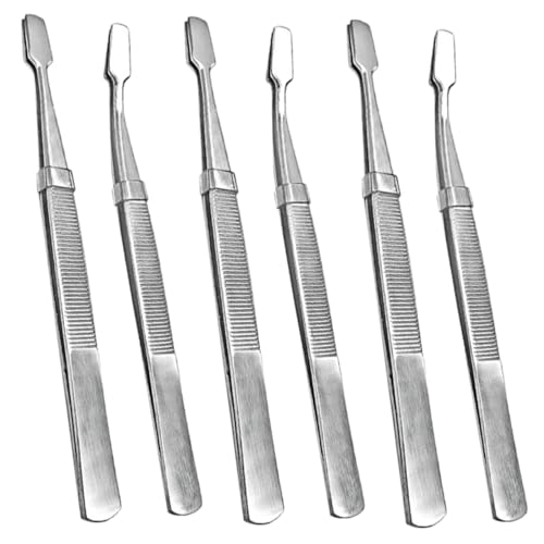 GARIOUANS 6 Stück Teiliges Briefmarkenpinzetten aus Edelstahl Flache und Gebogene Spitzen Multifunktionale Sammel Kosmetikpinzette für Hobby Schmuck Falsche Wimpern Langlebig und Handlich von GARIOUANS