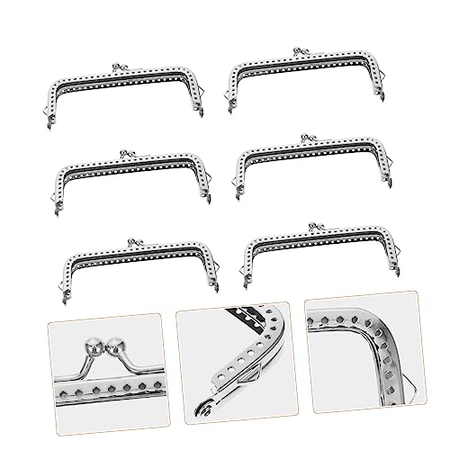 GARIOUANS 6 Stück Teiliges Handtaschengriffe aus Silbernem Glatte Oberfläche DIY Zubehör für Strand Abend und Umhängetaschen Praktische Ersatzgriffe für Clutches und Geldbörsen von GARIOUANS