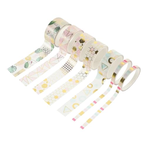 GARIOUANS 7 Rollen Washi Tape DIY Dekoratives Klebeband mit Geometrischem Muster Mehrzweck Scrapbooking Sticker Roll Bastelband für Planer Tagebücher und Kreative Projekte von GARIOUANS