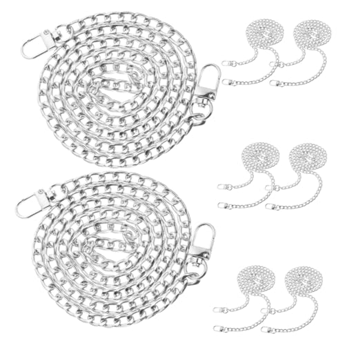GARIOUANS 8 Stück Teiliges Metall Langlebiger Ersatz-tragegurt mit Schnellverschluss Flacher Schulterriemen für Handtaschen Crossbody Clutch-Taschen Silberfarben GARIOUANS 8 Stück Teiliges Metall Langlebiger Ersatz-tragegurt mit Schnellverschluss Flacher Schulterriemen für Handtaschen Crossbody Clutch-Taschen Silberfarben von GARIOUANS