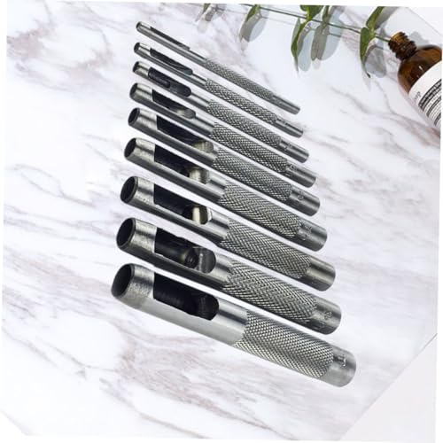 GARIOUANS 9 Stück Teiliges Lederlochstanzen aus Gehärtetem Präzise Lochstanzer für Ledergürtel Langlebiges Werkzeug für Lederbearbeitung und Dekoration von GARIOUANS