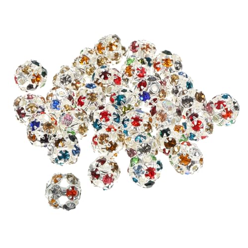 GARIOUANS 90 Stück Teiliges Silberfarbenes Strass Spacer Beads Leichte Lose Perlen Auffädeln für DIY Schmuckherstellung Wie Armbänder Halsketten und Bastelprojekte von GARIOUANS