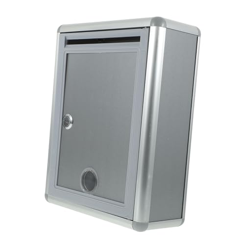 GARIOUANS Aluminium Wandbriefkasten mit Schloss Abschließbare Silbergraue Vorschlags und Spendenbox Robuste Einfach zu Reinigende Sicherheitsbox für Zuhause und Büro Wandmontage von GARIOUANS