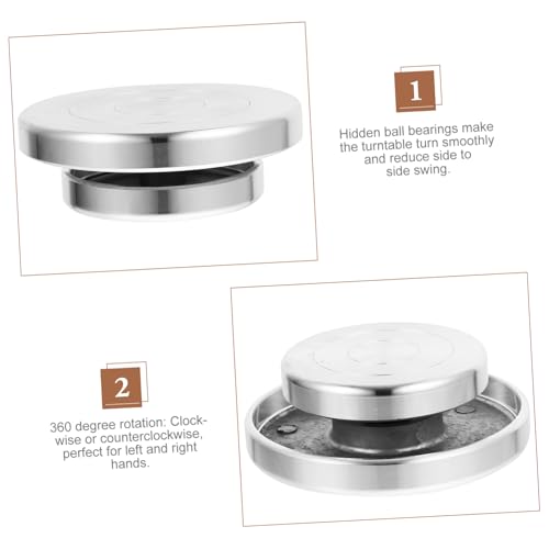 GARIOUANS Aluminiumlegierung Drehteller Drehbar Leicht mit Versteckten Kugellagern für Torten Dekorieren Modellbau und Tonhandwerk von GARIOUANS