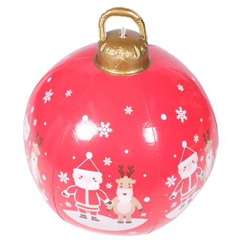 GARIOUANS Aufblasbare Große Wetterfeste Weihnachtskugel Outdoor Dekoration PVC Weihnachtsornament Rot Santa Claus Einfach Aufblasbar Vielseitig für Garten Terrasse Balkon Innen und von GARIOUANS