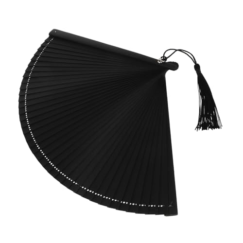 GARIOUANS Bambusfächer Handfächer Quaste DIY Gefaltet Handventilator Persönlicher Tragbarer Faltbar Tragbarer Mini Fächer Faltbar Fransen Vintage Hand Schwarz GARIOUANS Bambusfächer Handfächer Quaste DIY Gefaltet Handventilator Persönlicher Tragbarer Faltbar Tragbarer Mini Fächer Faltbar Fransen Vintage Hand Schwarz von GARIOUANS