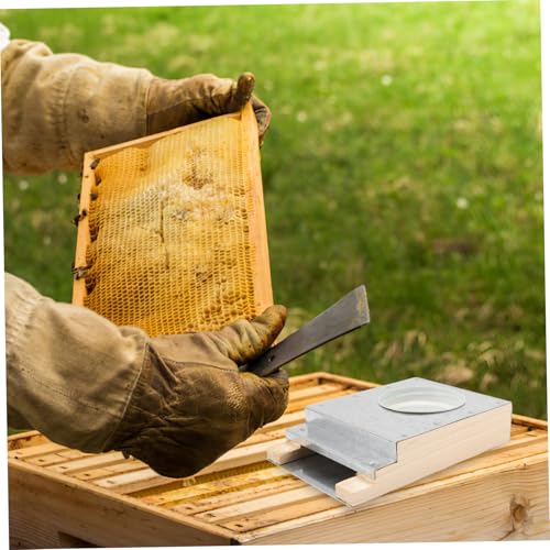 GARIOUANS Bienen eingangstränke mit Aluminiumdeckel Langlebiger Bienen wasserspender für Bienenhaus Einfach zu Bedienen Bienentränke für Durstige Bestäuber Bienenfutterspender ohne Öffnen von GARIOUANS
