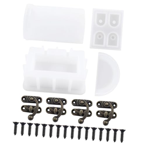GARIOUANS DIY Silikonform Schatztruhe Gießform Flexibel für Epoxidharz Schmuck Aufbewahrungsbox mit Mehreren Fächern Platzsparend Leicht Tragbar für Bastelprojekte von GARIOUANS
