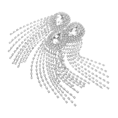 GARIOUANS Elegante Europäische Schulterklappe mit Strass und Quasten Modisches Schulterabzeichen für Anzüge Vielseitiges Accessoire für Partys Hochzeiten und Festliche Anlässe Silberfarben GARIOUANS Elegante Europäische Schulterklappe mit Strass und Quasten Modisches Schulterabzeichen für Anzüge Vielseitiges Accessoire für Partys Hochzeiten und Festliche Anlässe Silberfarben von GARIOUANS