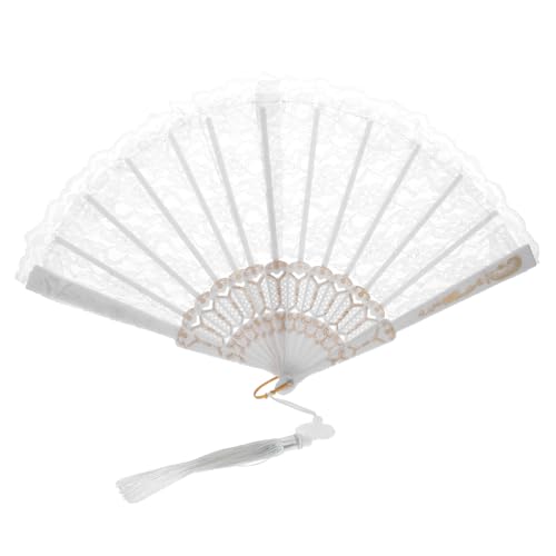 GARIOUANS Eleganter Weißer Spitzen-handfächer Leicht Tragbar für Damen Vintage Stil Hochzeit Party Tanz Requisit und Sommerliche Kühlung GARIOUANS Eleganter Weißer Spitzen-handfächer Leicht Tragbar für Damen Vintage Stil Hochzeit Party Tanz Requisit und Sommerliche Kühlung von GARIOUANS