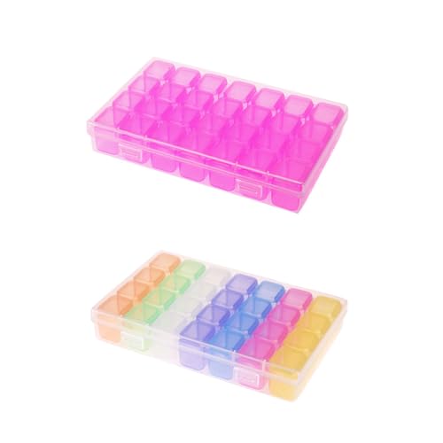 GARIOUANS Fächerbox Mit Fächern Transparenter Kunststoffbehälter Für Nagelschmuck Leerer Aufbewahrungsbox Maniküre-Organizer Kompakt Und Tragbar von GARIOUANS