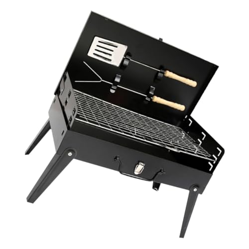 GARIOUANS Faltbarer Bbq Grill Tragbarer Outdoor Klappgrill mit Verstellbarer Höhe Leicht zu Reinigen Mobiler Picknick grill für Camping Angeln und Wandern von GARIOUANS