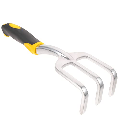 GARIOUANS Gartenrechen Magnesium Aluminium Legierung mit Ergonomischem Gummigriff Handrechen für Effizientes Jäten und Lockern von Erde im Kleinen Garten von GARIOUANS