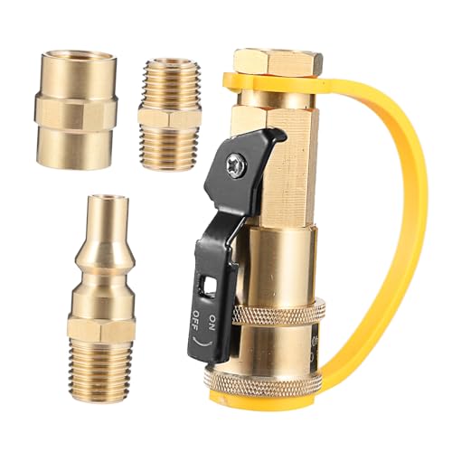 GARIOUANS Gas Schnellkupplung aus Robustem Messing mit Ventil für Flüssiggas Gasflaschen Adapter Zubehör für Sicheren und Korrosionsbeständigen Anschluss von GARIOUANS