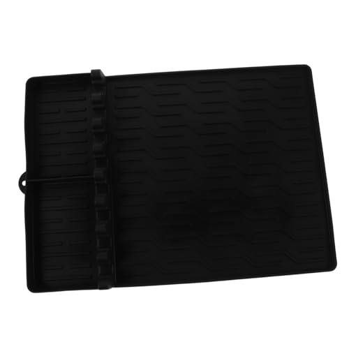 GARIOUANS Große Grillwerkzeug Matte Hitzebeständig rutschfest Seitlicher Ablage Schutzmatte für Outdoor Camping Grillen Kochen Zubehör Schwarz von GARIOUANS