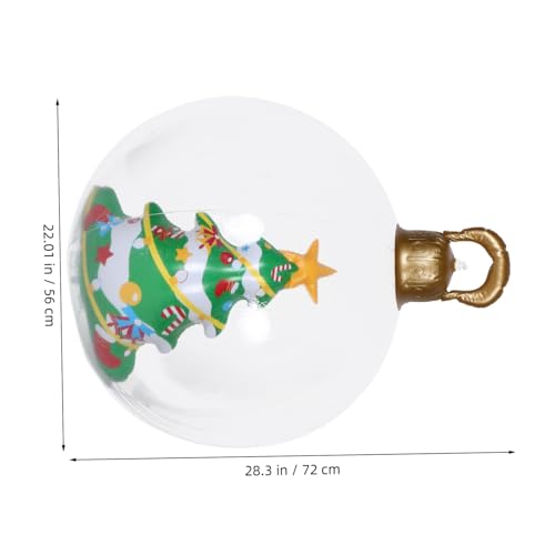 GARIOUANS Großer Aufblasbarer Weihnachtsball Design mit Innerem Weihnachtsbaum Langlebiges PVC Outdoor Dekoration für Garten Veranda Tür Weihnachtsdeko Klar Witterungsbeständig von GARIOUANS