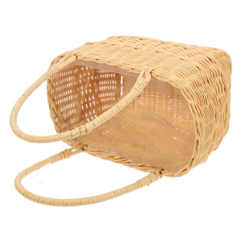 GARIOUANS Handgefertigter Tragbarer Geflochtener Korb aus Rattan für Künstliche Blumen Dekorativer Desktop blumenkorb Vielseitig Einsetzbar für Zuhause Büro und Blumenladen Naturfarben GARIOUANS Handgefertigter Tragbarer Geflochtener Korb aus Rattan für Künstliche Blumen Dekorativer Desktop blumenkorb Vielseitig Einsetzbar für Zuhause Büro und Blumenladen Naturfarben von GARIOUANS
