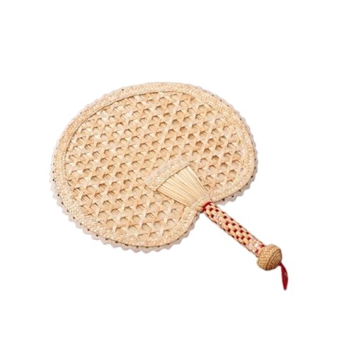 GARIOUANS Handgemachter Gestrickter Cattail Leaf Fan Runder Tragbarer Sommer Kühlventilator Leicht und Elegant Handgefertigter Fächer für Party Strand und Alltag Natürliche Bambusduftnote GARIOUANS Handgemachter Gestrickter Cattail Leaf Fan Runder Tragbarer Sommer Kühlventilator Leicht und Elegant Handgefertigter Fächer für Party Strand und Alltag Natürliche Bambusduftnote von GARIOUANS