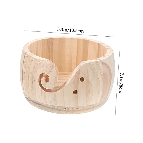 GARIOUANS Holz Strickschale mit Garn Aufbewahrungsbox aus Holz mit Häkelhaken Multifunktionale Garnschale für Stricken und Häkeln Praktischer Garnhalter für Anfänger und Handarbeitsprojekte von GARIOUANS