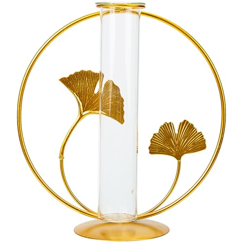 GARIOUANS Hydroponische Glasröhrchen Vase Metall Blumenhalter für Tischdeko Langlebiger Wasserpflanzenständer Eleganter Pflanzentopf für Hydroponik und Wohnraumdekoration GARIOUANS Hydroponische Glasröhrchen Vase Metall Blumenhalter für Tischdeko Langlebiger Wasserpflanzenständer Eleganter Pflanzentopf für Hydroponik und Wohnraumdekoration von GARIOUANS