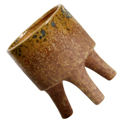 GARIOUANS Keramik Blumentopf Vintage Stil Kreativer Desktop Tripod Übertopf für Zimmerpflanzen Kleiner Sukkulenten Topf mit Retro Zen Design Robuster Keramik Übertopf für Home Decor von GARIOUANS