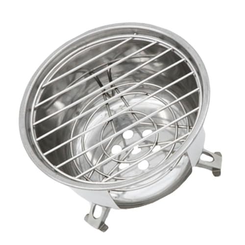 GARIOUANS Kompakter Edelstahl Campinggrill Tragbarer Mini Bbq Grill Rund Robuster Outdoor Grill für Wandern Picknick und Garten von GARIOUANS