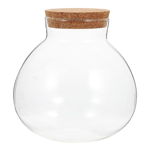 GARIOUANS Ökologische Mikrolandschaftsflasche Ökologische Flasche selber Machen Landschaft Flasche Terrarium mit Deckel Terrarium-Displayglas saftiges Glas Knospenglas Kork Transparent von GARIOUANS