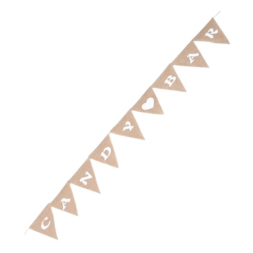 GARIOUANS Rustikale Candy Bar Girlande mit Herzförmigen Dreieckigen Hessian Wimpeln Vintage Party Deko für Hochzeit Taufe Geburtstag Shower Festgestaltung von GARIOUANS