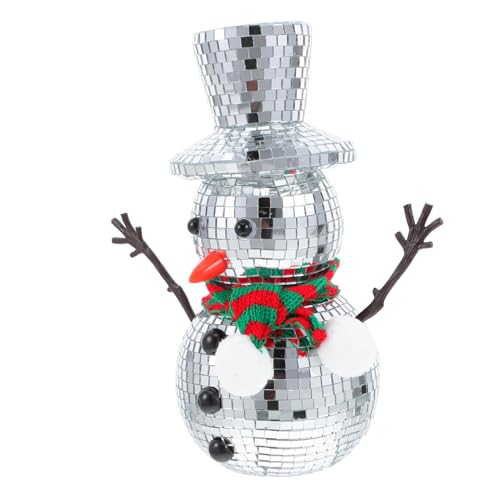 GARIOUANS Snowman Disco Ball Mini-spiegel-discokugeln Schneemann- Miniatur Weihnachtsfiguren Disco-wohndekoration Weihnachtsdekoration Drinnen Weihnachtliche Schneemannfigur Polyester von GARIOUANS