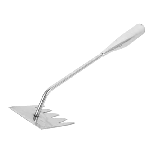 GARIOUANS Stabiler Edelstahl Hand unkrautjäter mit Ergonomischem Griff Kleiner Gartenschaber mit Spitzen Zähnen Praktisches Unkrautentfernungswerkzeug für Garten Grünflächen und Beetpflege von GARIOUANS
