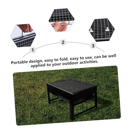 GARIOUANS Tragbarer Holzkohlegrill Klappbar aus Hochwertigem Bbq Grill für Camping Outdoor Grillen Einfache Handhabung Langlebig und Platzsparend von GARIOUANS