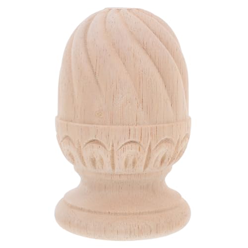 GARIOUANS Unlackierter Holz Säulenknauf mit Geschnitztem Ananas Vielseitiger Treppen und Möbel Robustes Europäischer Stil DIY Holzverzierung für Innendekoration von GARIOUANS