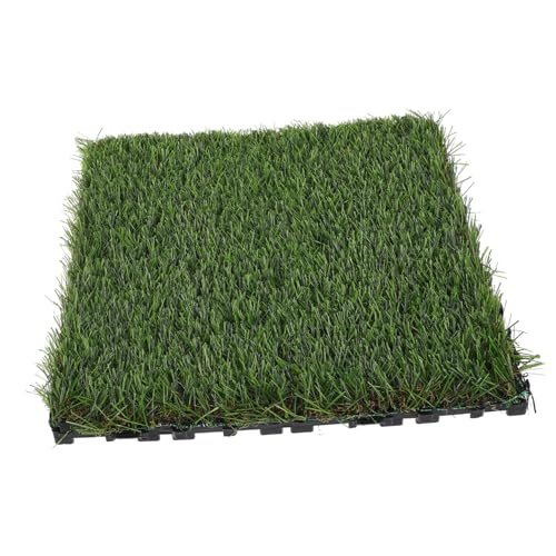 GARIOUANS Wetterfeste Kunstrasen Bodenfliesen Interlocking Kunststoff Rasenfliesen für Balkon Garten Terrasse Outdoor Bodenbelag mit Realistischem Grasdesign und Robuster Kunststoffstruktur von GARIOUANS