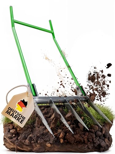 GARLINGO Grabegabel | 50cm Breite Broadfork | Mit Trittbügel für maximal Hebelwirkung | Gartengabel Grabgabel Forke Doppelgrabegabel Garten Zinken GARLINGO Grabegabel | 50cm Breite Broadfork | Mit Trittbügel für maximal Hebelwirkung | Gartengabel Grabgabel Forke Doppelgrabegabel Garten Zinken von GARLINGO