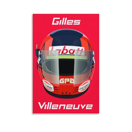 GARMERS Gilles Villeneuve Kunstdruck auf Leinwand, Motiv Rennfahrer, Helm, Vintage-Stil, für Zuhause, Büro, Klassenzimmer usw., Wanddekoration, 20 x 30 cm, ungerahmter Stil GARMERS Gilles Villeneuve Kunstdruck auf Leinwand, Motiv Rennfahrer, Helm, Vintage-Stil, für Zuhause, Büro, Klassenzimmer usw., Wanddekoration, 20 x 30 cm, ungerahmter Stil von GARMERS