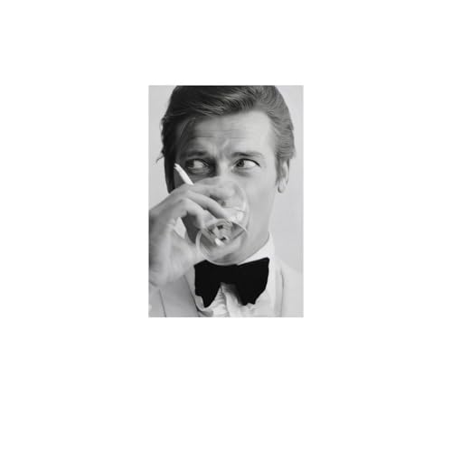 GARMERS Roger Moore mit Martini Vintage-Leinwand-Poster für Zuhause, Büro, Klassenzimmer usw., Wanddekoration, 20 x 30 cm, ungerahmter Stil GARMERS Roger Moore mit Martini Vintage-Leinwand-Poster für Zuhause, Büro, Klassenzimmer usw., Wanddekoration, 20 x 30 cm, ungerahmter Stil von GARMERS